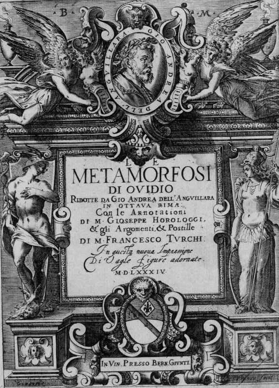 Frontespizio: Ovidio, Metamorfosi, Venezia, Giunta, 1584 – Allegorie nei  frontespizi